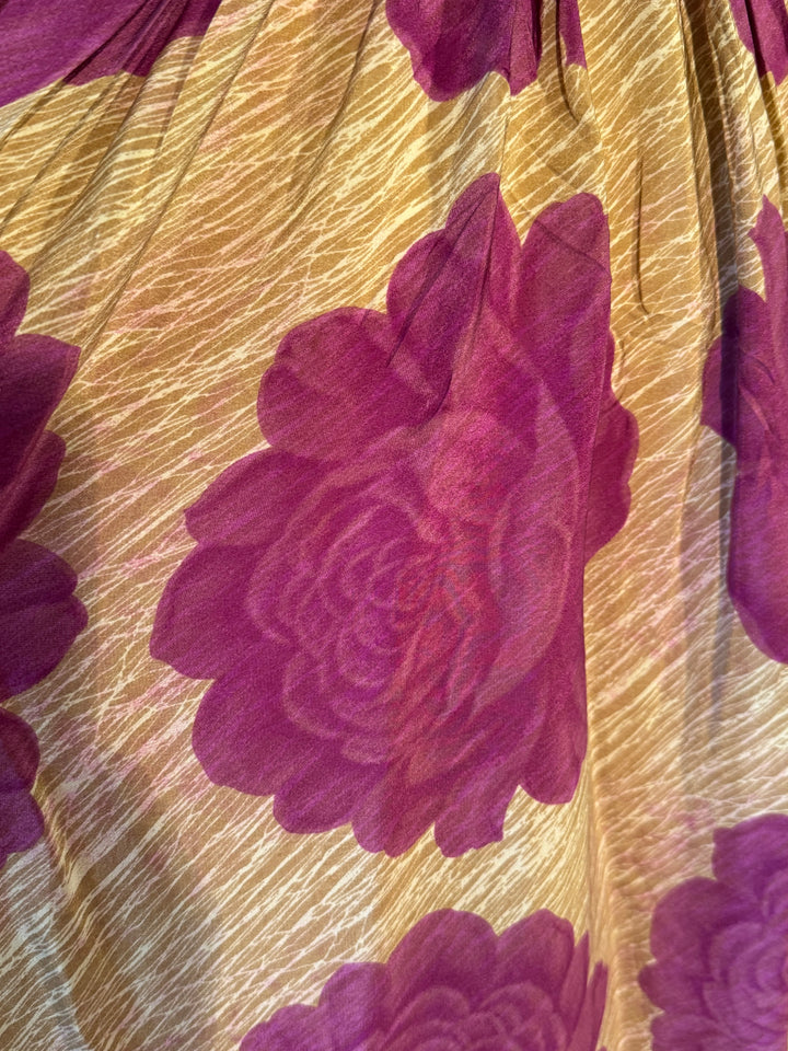 Tan vintage silk within flowers