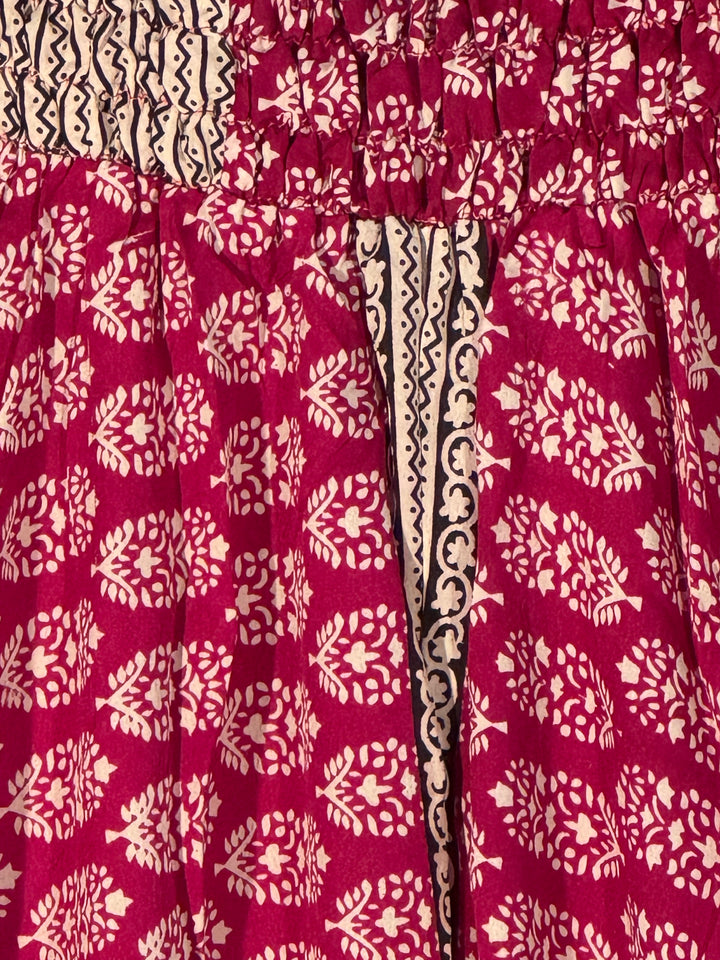Red & cream recycled silk print