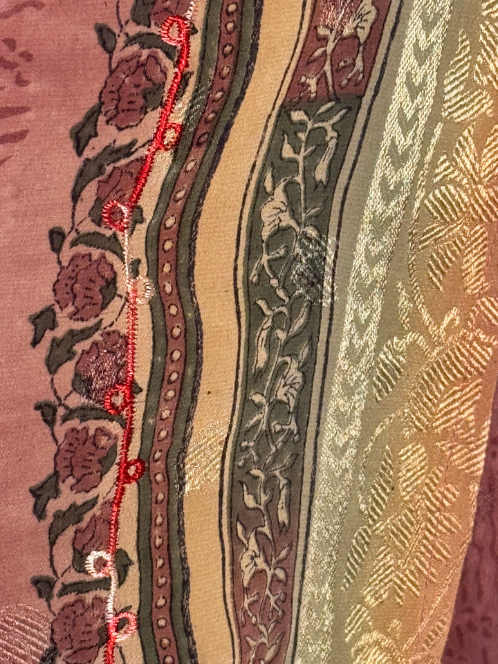 Gold brocade edge for vintage silk sarong