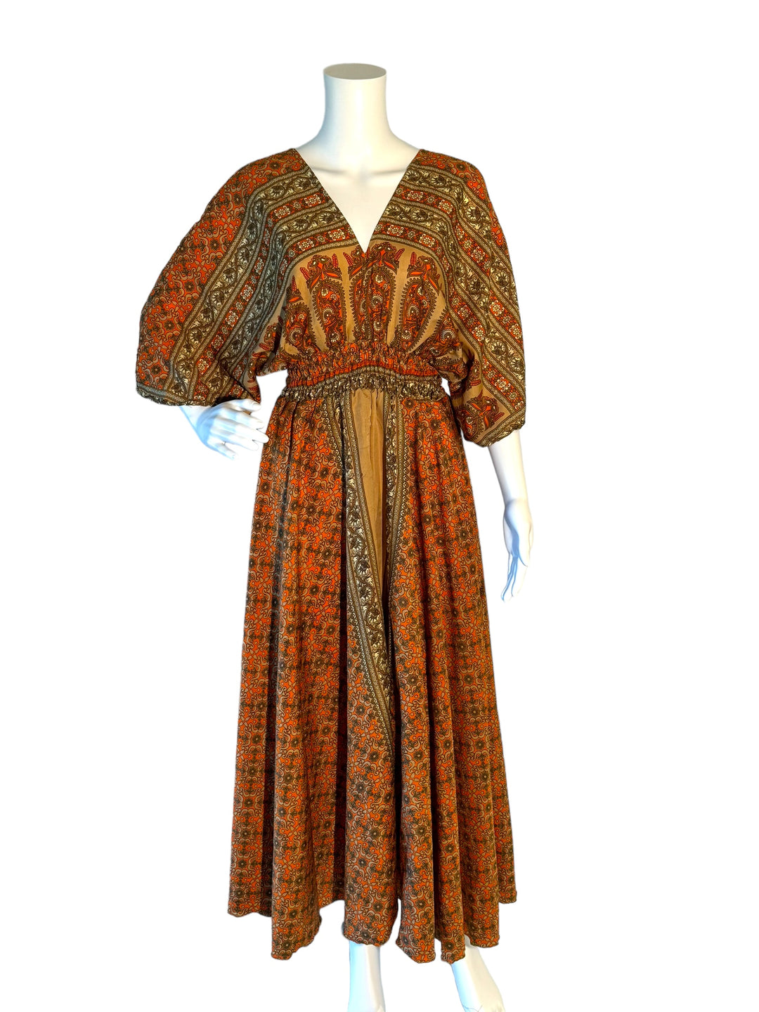 indian cotton boho dress Pure Cotton Indian Print Boho Colourful Summer Earthy Elegant Comfy Daywear Mom Outfit Dress