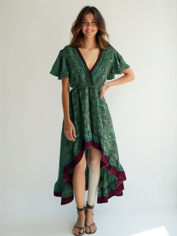 Emily green #112 dress on model