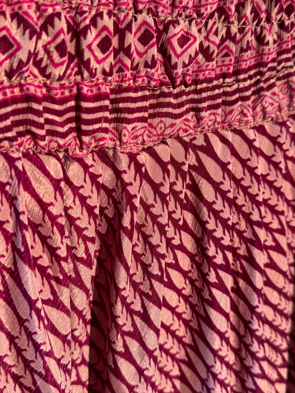 Pink and purple print in sustainable silk