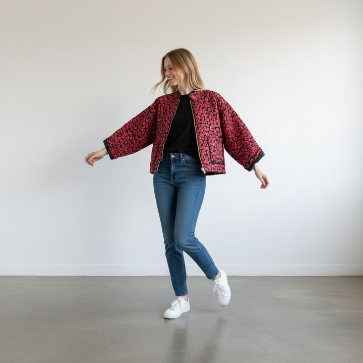 Model wearing FB-194 with jeans