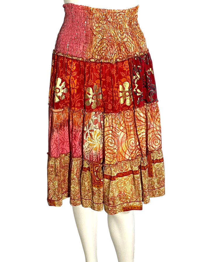 KS-150  Katie Vintage Silk Skirt SAMPLE SALE  26"L