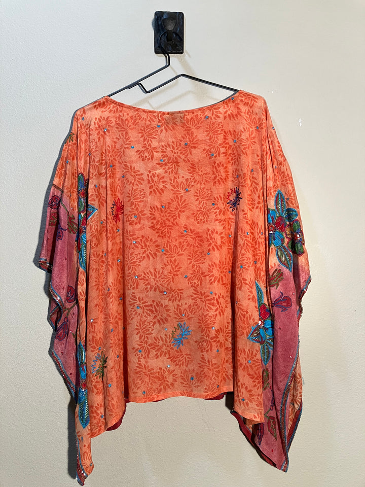 CB-130 Vintage Silk Blouse with Scarf Design O/S