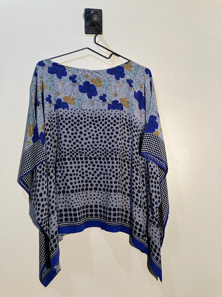 CB-135 Vintage Silk Blouse with Scarf Design O/S