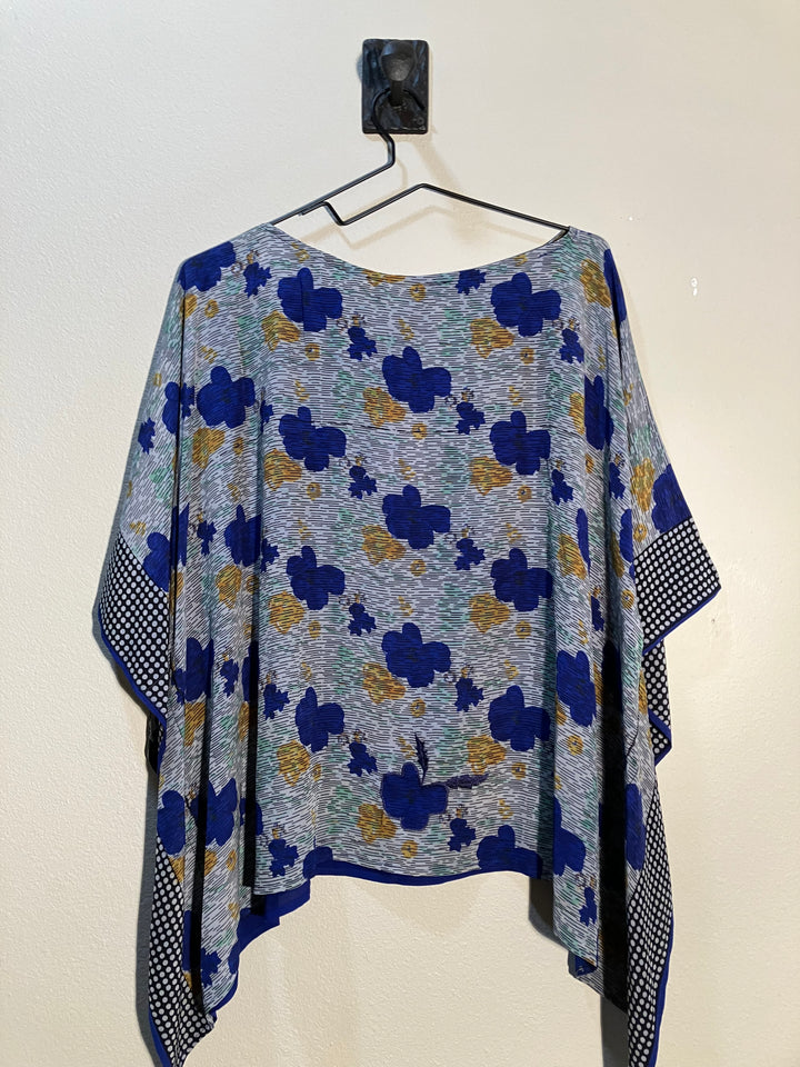 CB-135 Vintage Silk Blouse with Scarf Design O/S