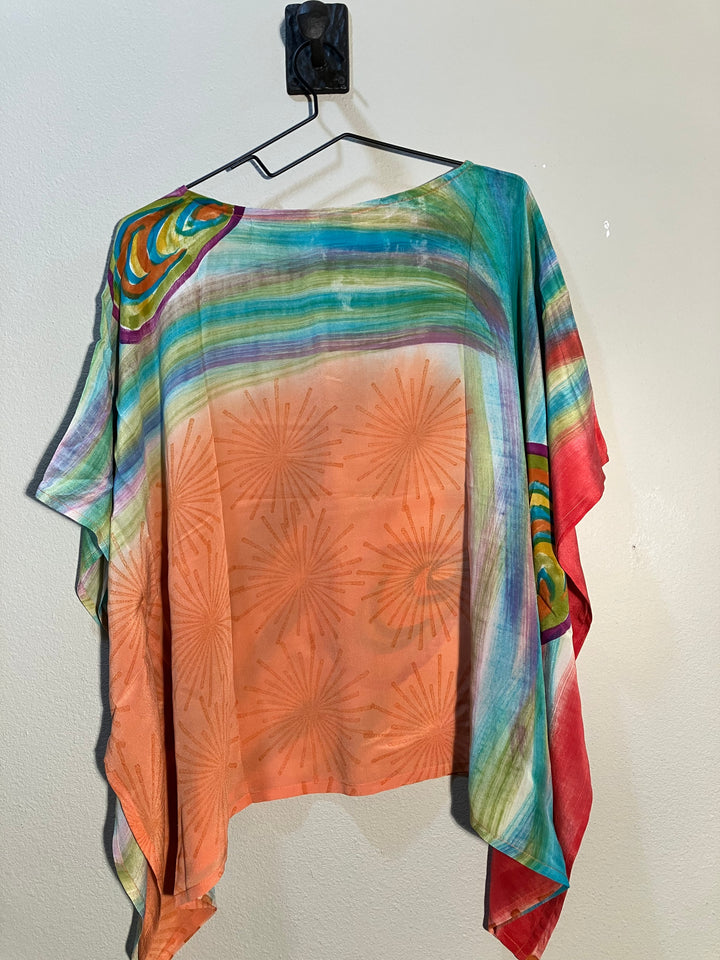 CB-140 Vintage Silk Blouse - Unique Scarf Design O/S