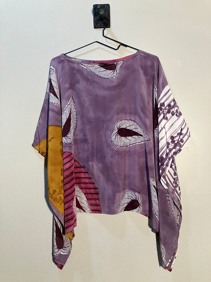 CB-142 Vintage Silk Blouse - Unique Scarf Design O/S