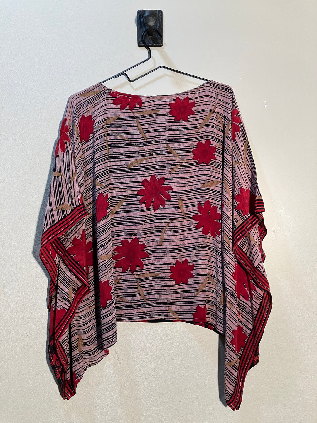CB-145 Vintage Silk Blouse with Scarf Design O/S