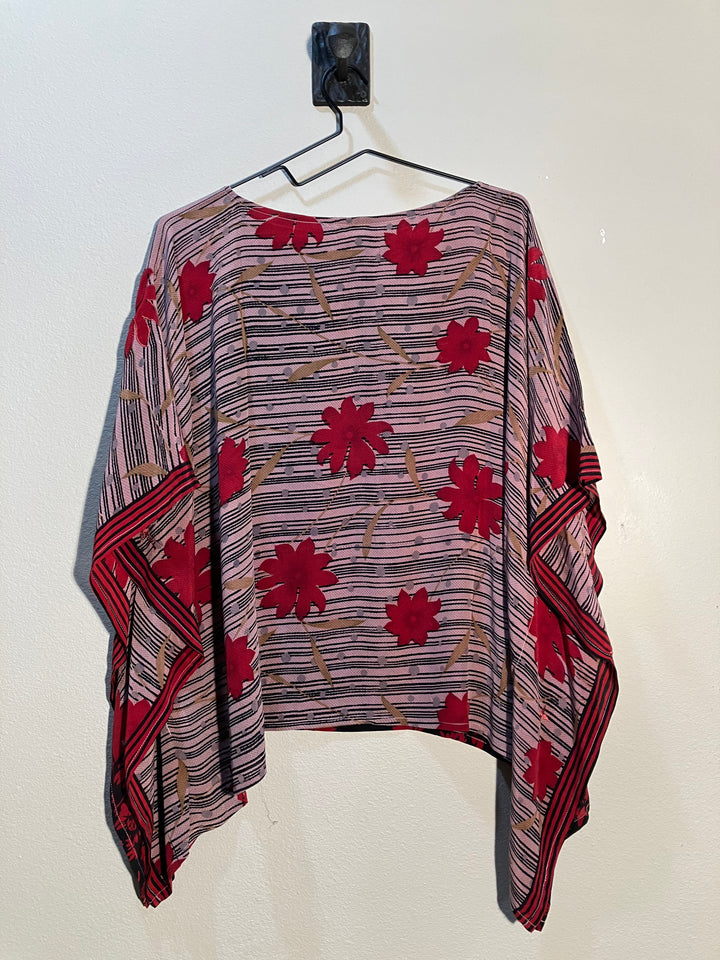CB-145 Vintage Silk Blouse with Scarf Design O/S