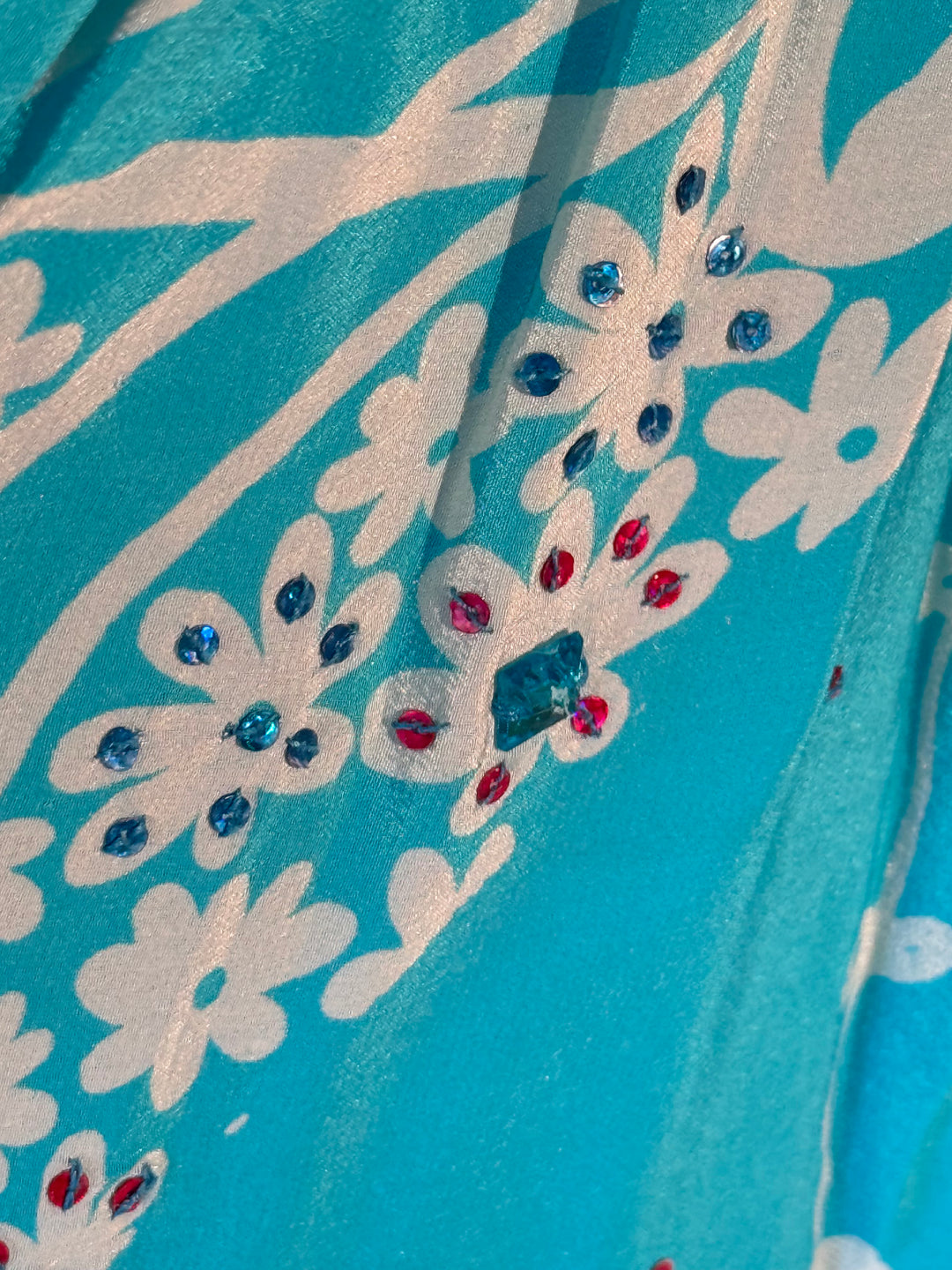 KF-147 - If Oz Were Blue - Long Silk Kaftan ML