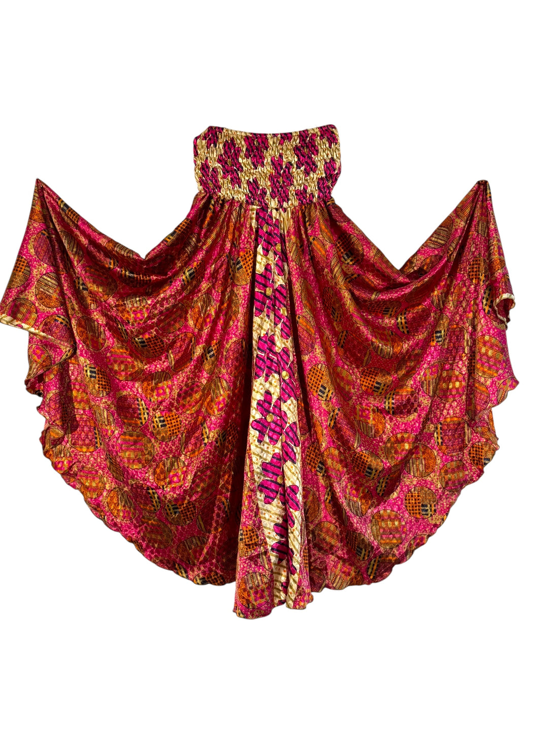 Colorful multicolor palazzo in pink and orange design on a white background