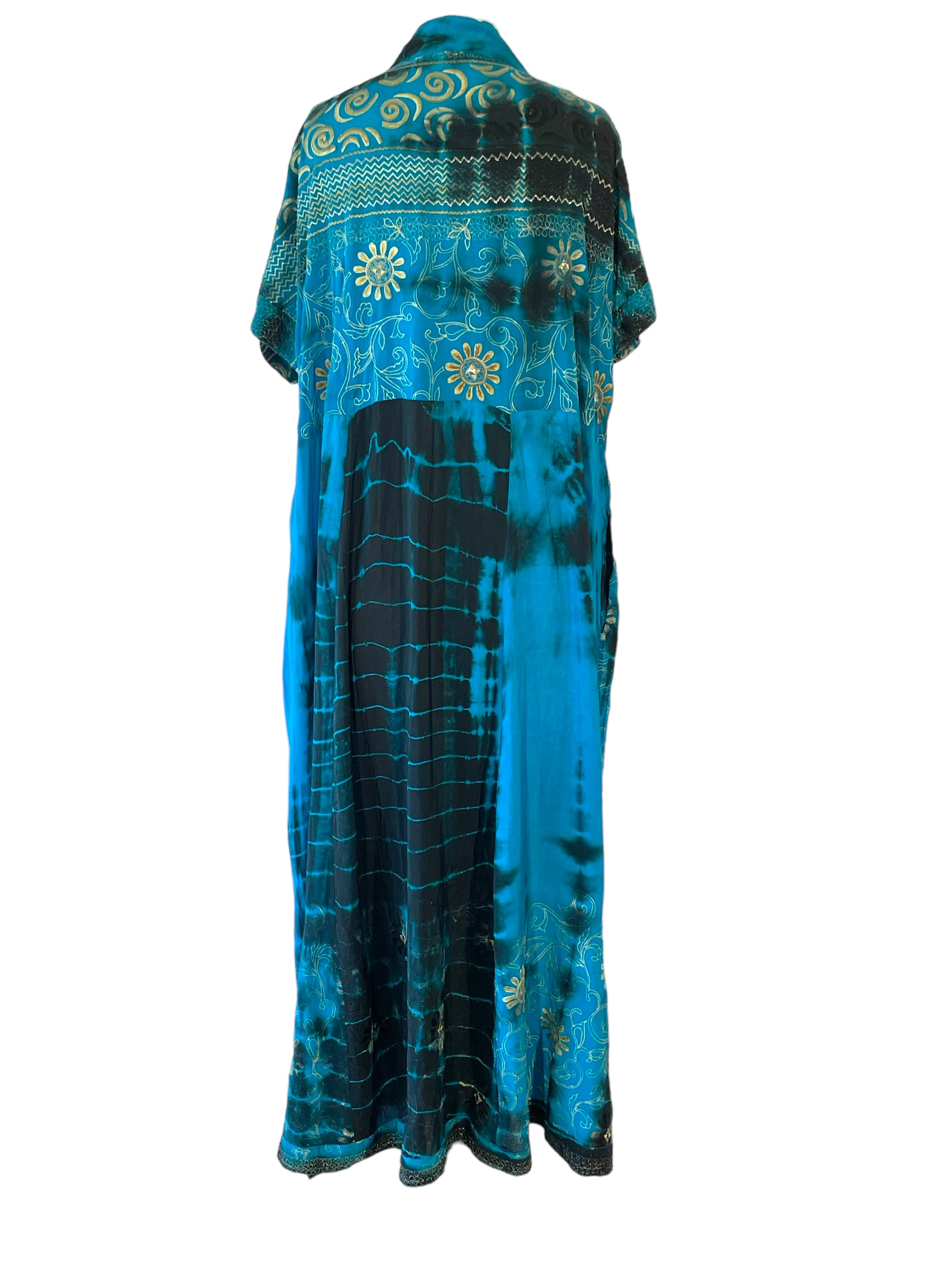 DV-113 V Neck Dress in Vintage Silk