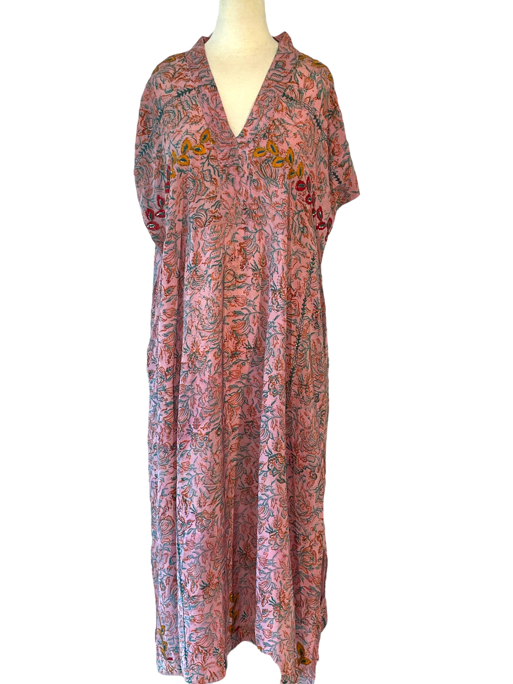 DV-110 V Neck Dress in Vintage Silk