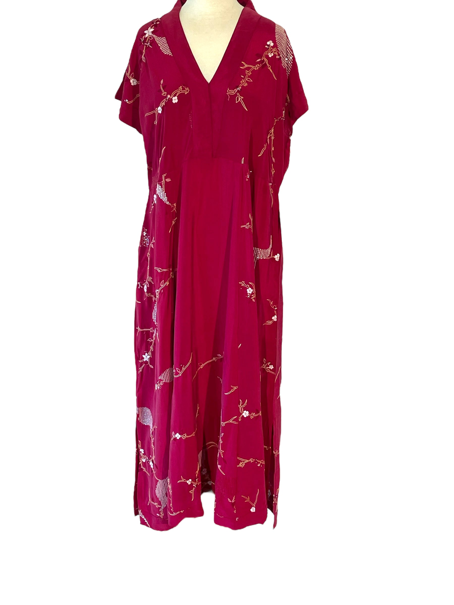 DV-105 V Neck Dress in Vintage Silk