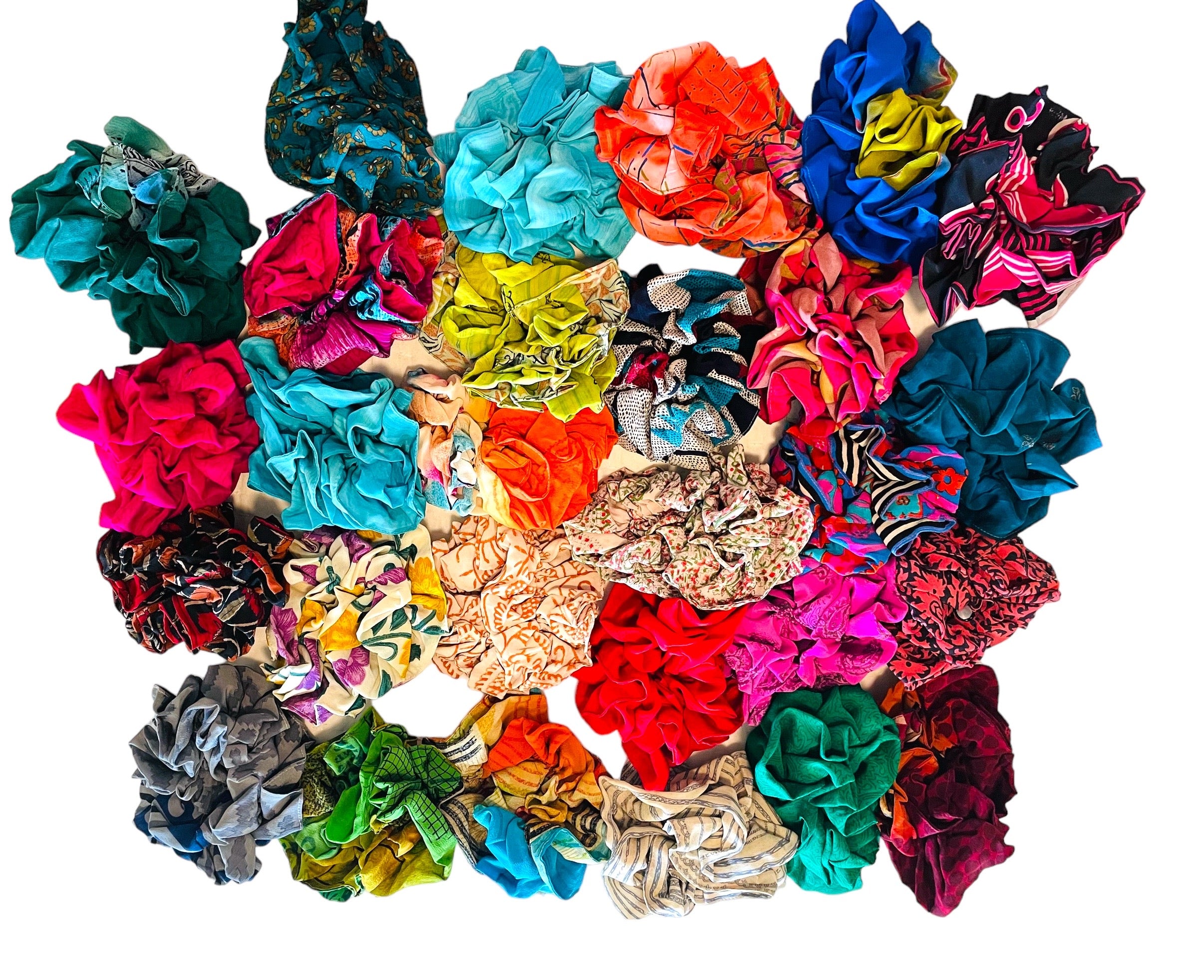 Silk Double Scrunchies - Pack of 2 Assorted Colors