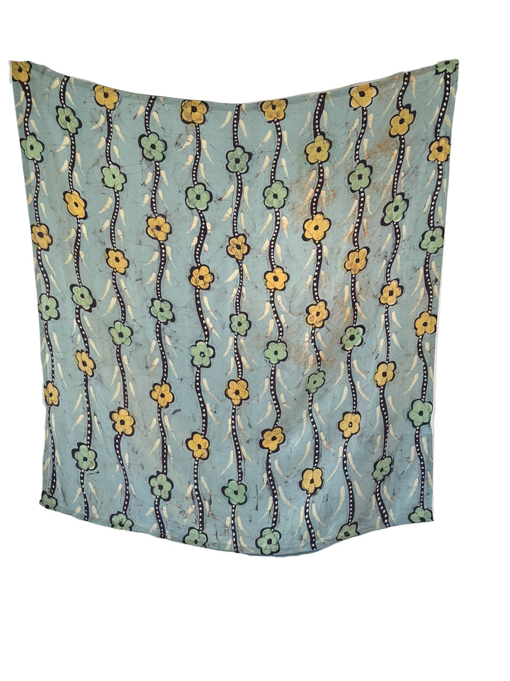 Light blue print vintage silk bandana