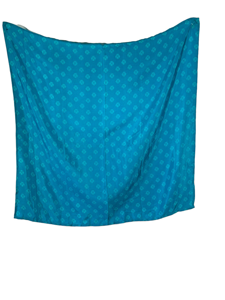 Blue print vintage silk bandana