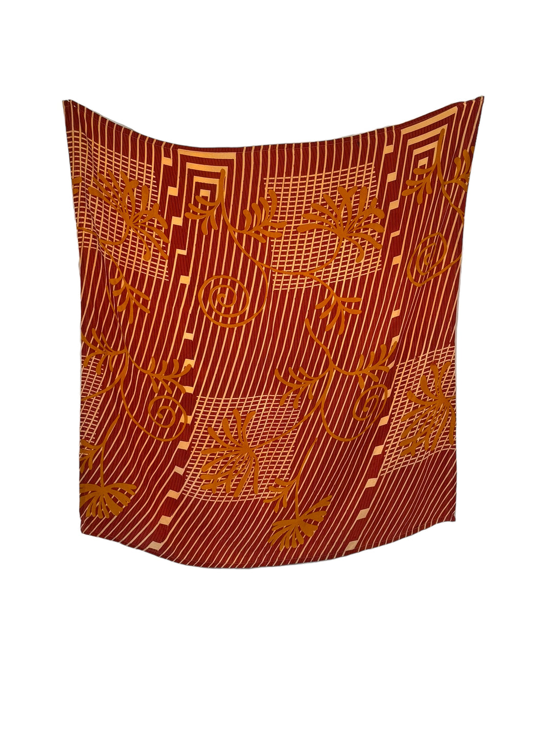 Rusty red print vintage silk bandana