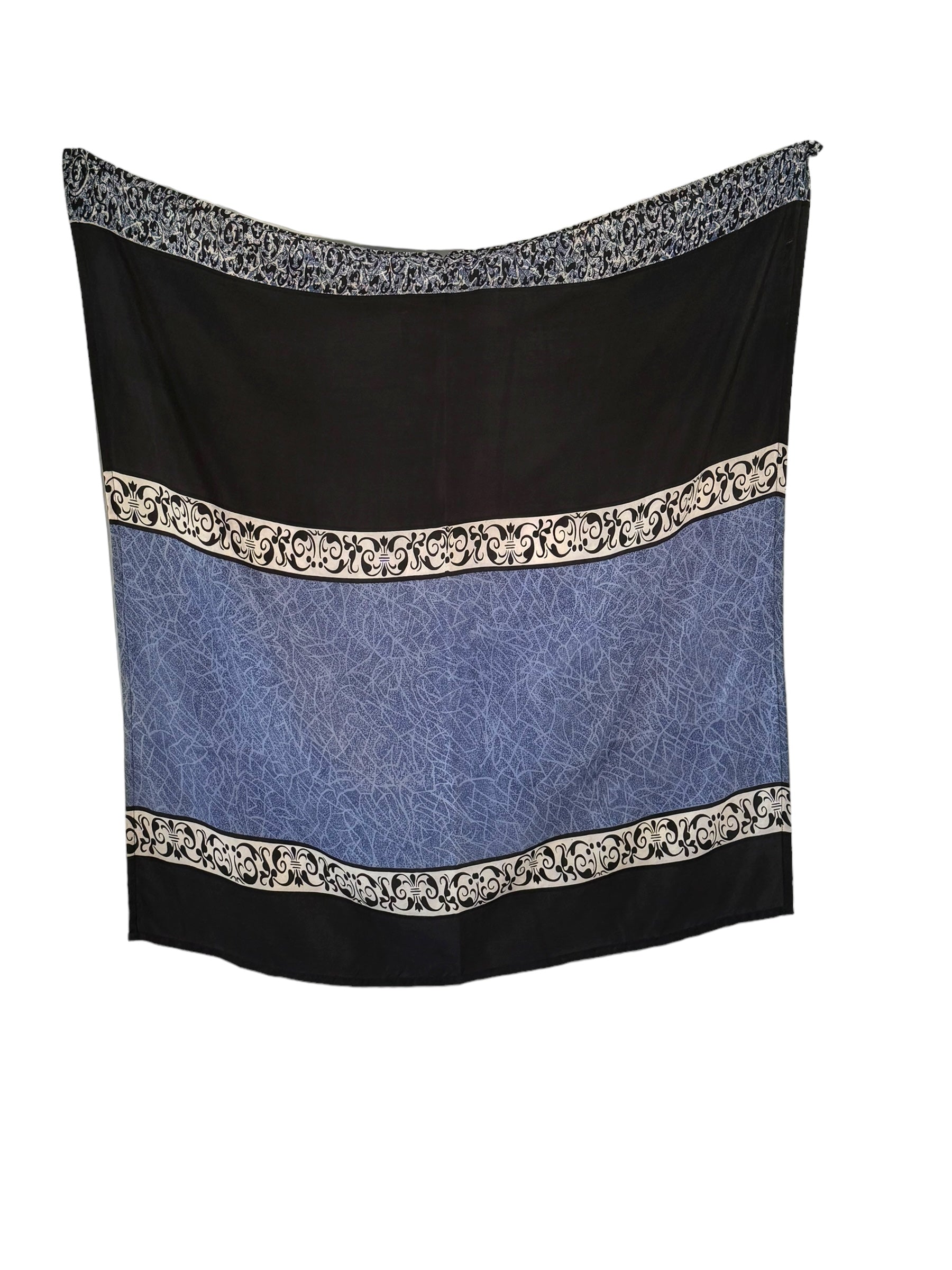 Blue and black vintage silk bandana