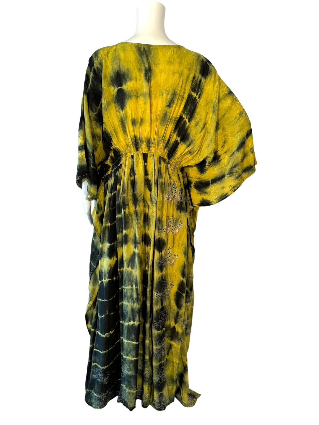 KF-167 - Never Mellow Yellow - Long Silk Kaftan XXL