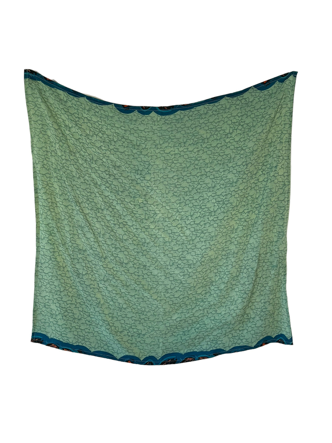 Green print vintage silk bandana