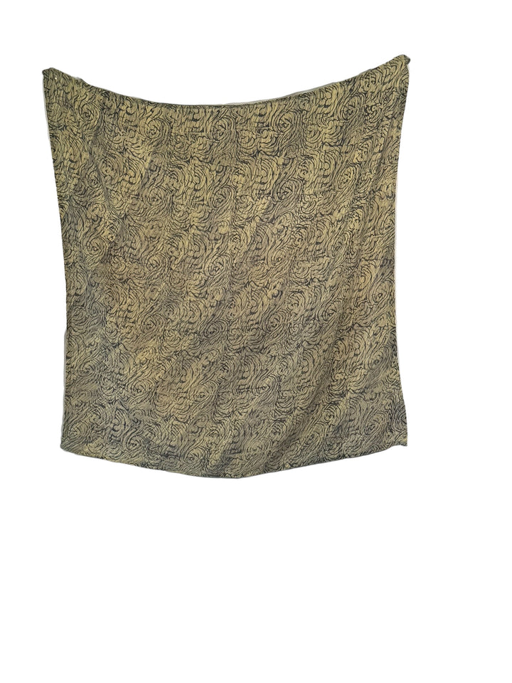 Tan print vintage silk bandana