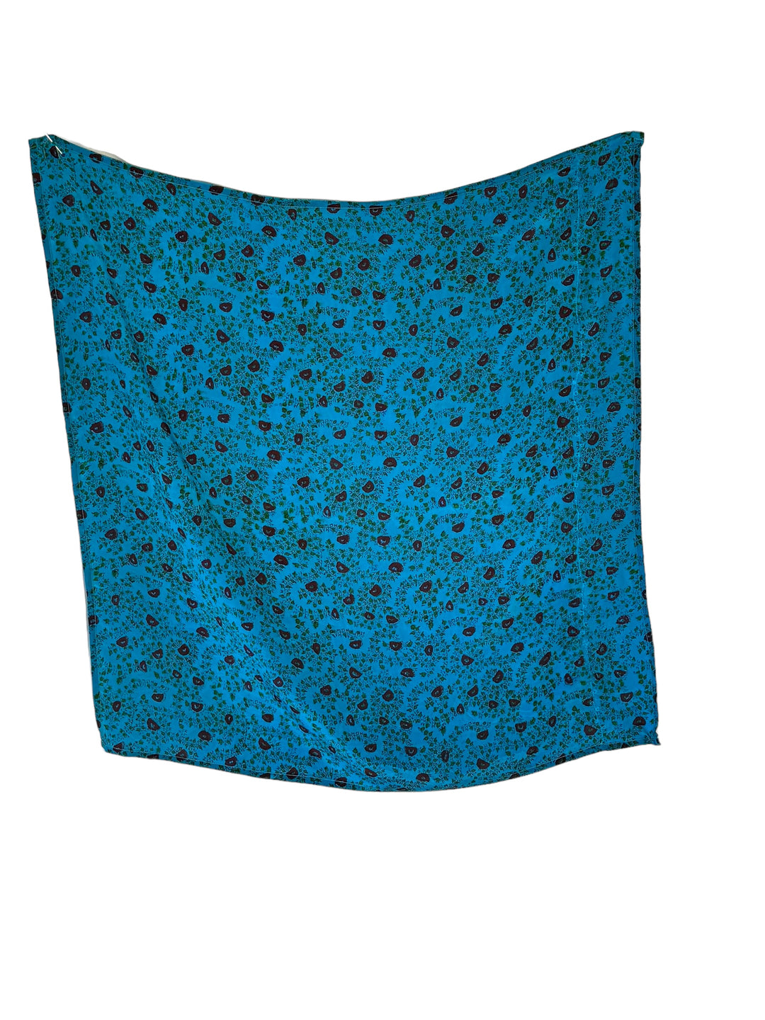 Blue print vintage silk bandana