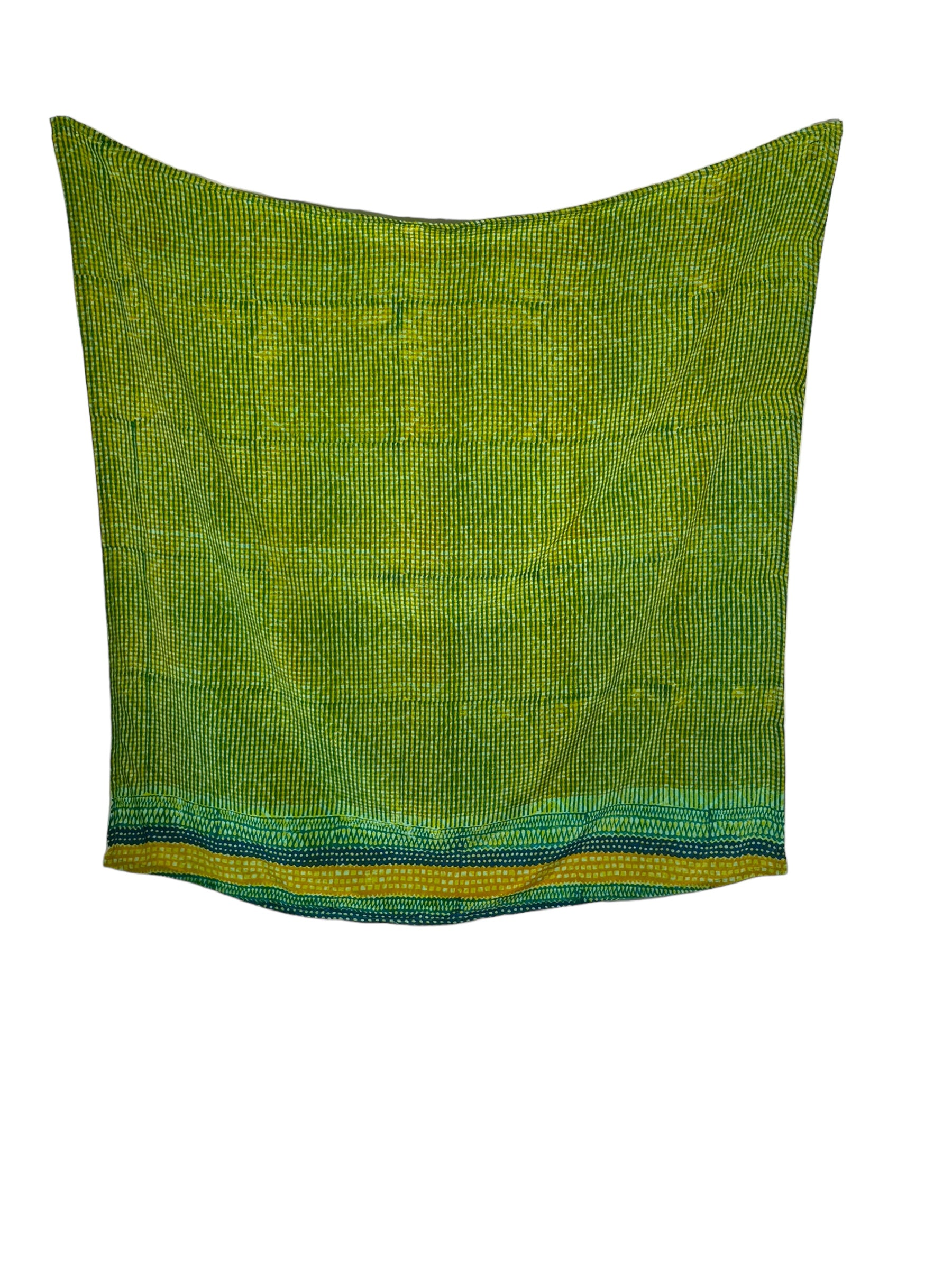 Green print vintage silk bandana