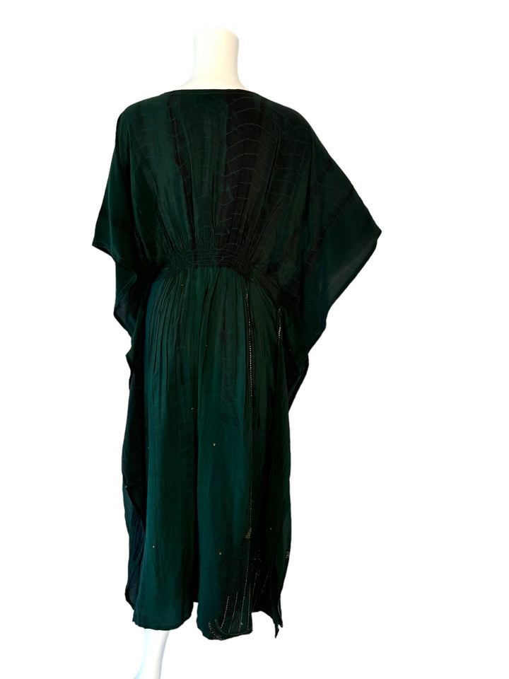 KF-129 - Into The Woods - Long Silk Kaftan XS